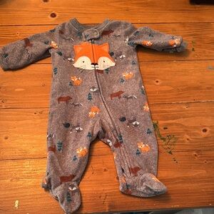 Child of mine 0-3 months Cozy Gray Fox Print Kids‎ One Piece